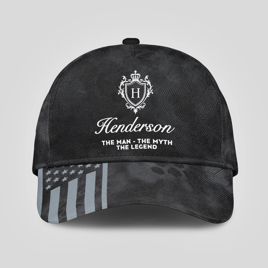 The Man The Myth The Legend America Black Camo Cap HENDERSON 13K1 C173PF