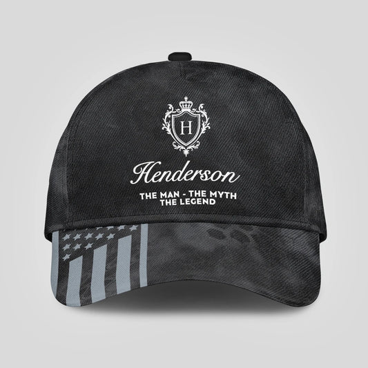 The Man The Myth The Legend America Black Camo Cap HENDERSON 13K1 C173PF