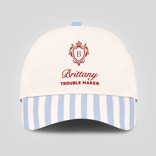 Trouble Maker Stripped Blue Beach Cap BRITTANY 13K1 C74PF