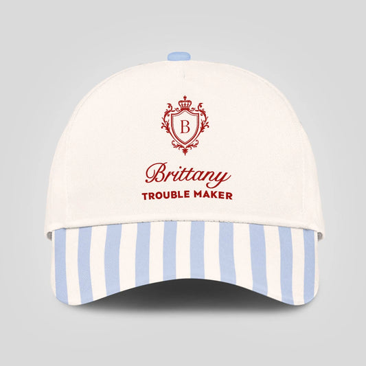 Trouble Maker Stripped Blue Beach Cap BRITTANY 13K1 C74PF