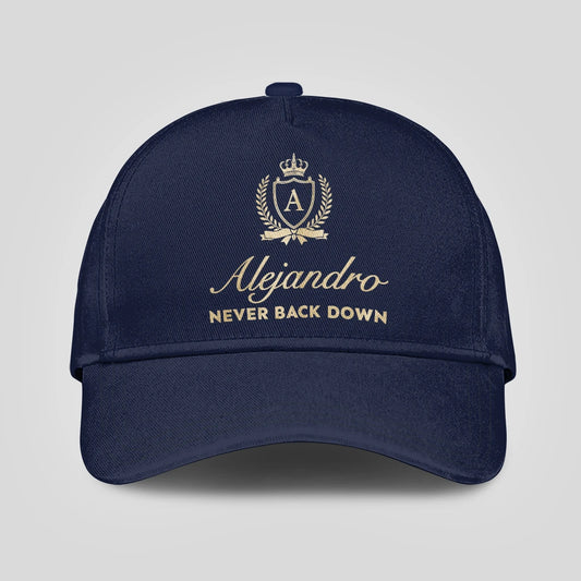 Never Back Down Luxury Crest Navy Cap ALEJANDRO 13K1 C167PF