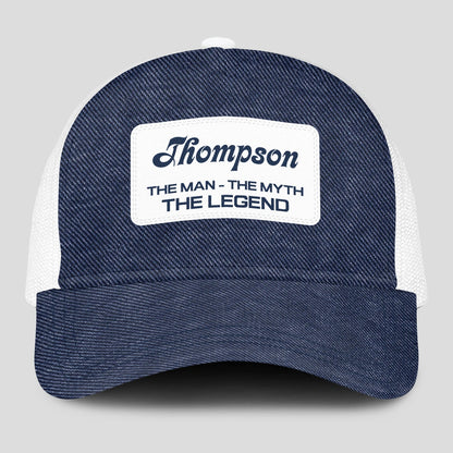 The Man The Myth The Legend Blue Denim Mesh Cap THOMPSON 13K1 C194PF