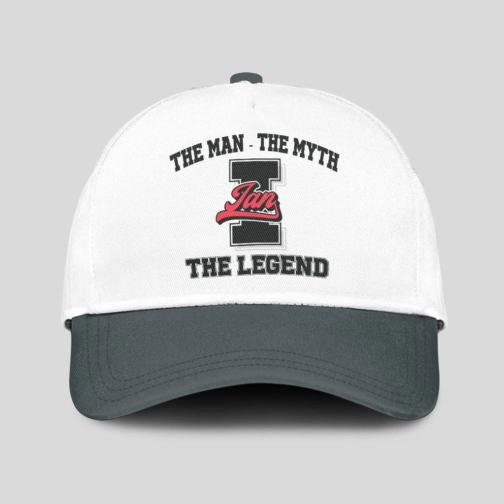 The Man The Myth The Legend Custom Initial Letter And Name Cap IAN 13K1 C38PF