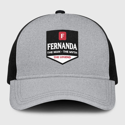 The Man The Myth The Legend Gray Mesh Cap FERNANDA 13K1 C189PF