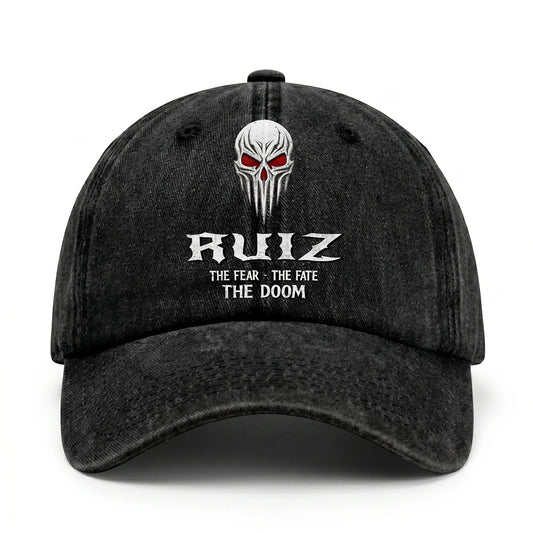 Your Name The Fear The Fate The Doom Skull Washed Cap RUIZ 13K1 C98PF