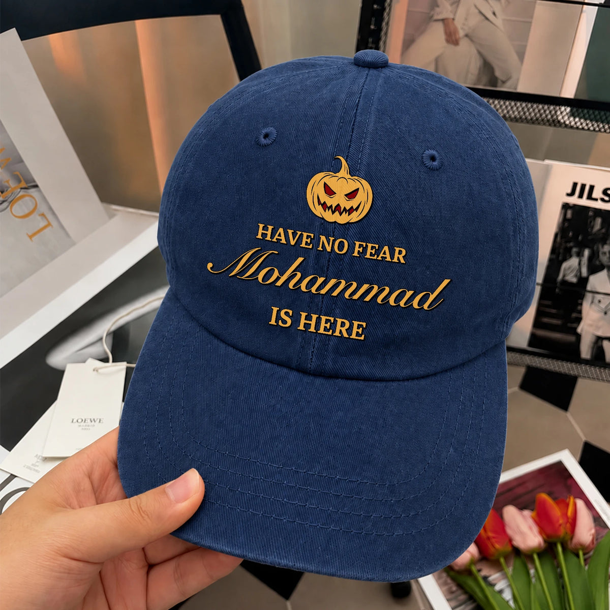 Have No Fear Your Name Is Here Jack O' Lantern Washed Cap MOHAMMAD 13K1 C165PF