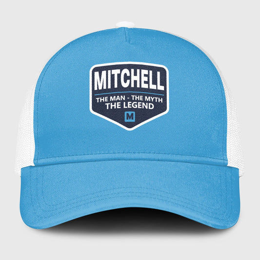 The Man The Myth The Legend Light Blue Mesh Cap MITCHELL 13K1 C190PF