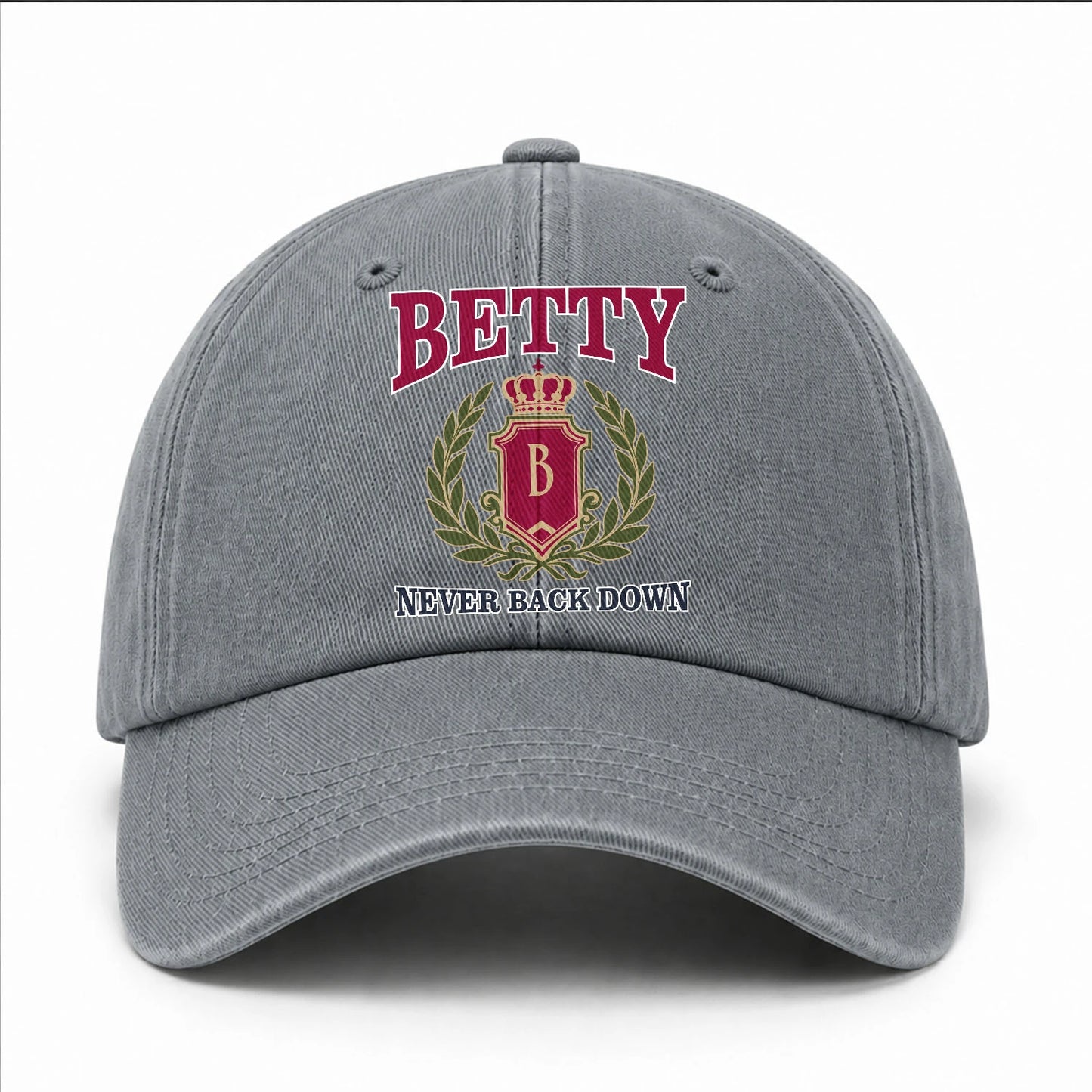 Your Name Never Back Down Royal Washed Cap BETTY 13K1 C77PF