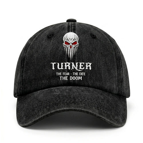 Your Name The Fear The Fate The Doom Skull Washed Cap TURNER 13K1 C98PF