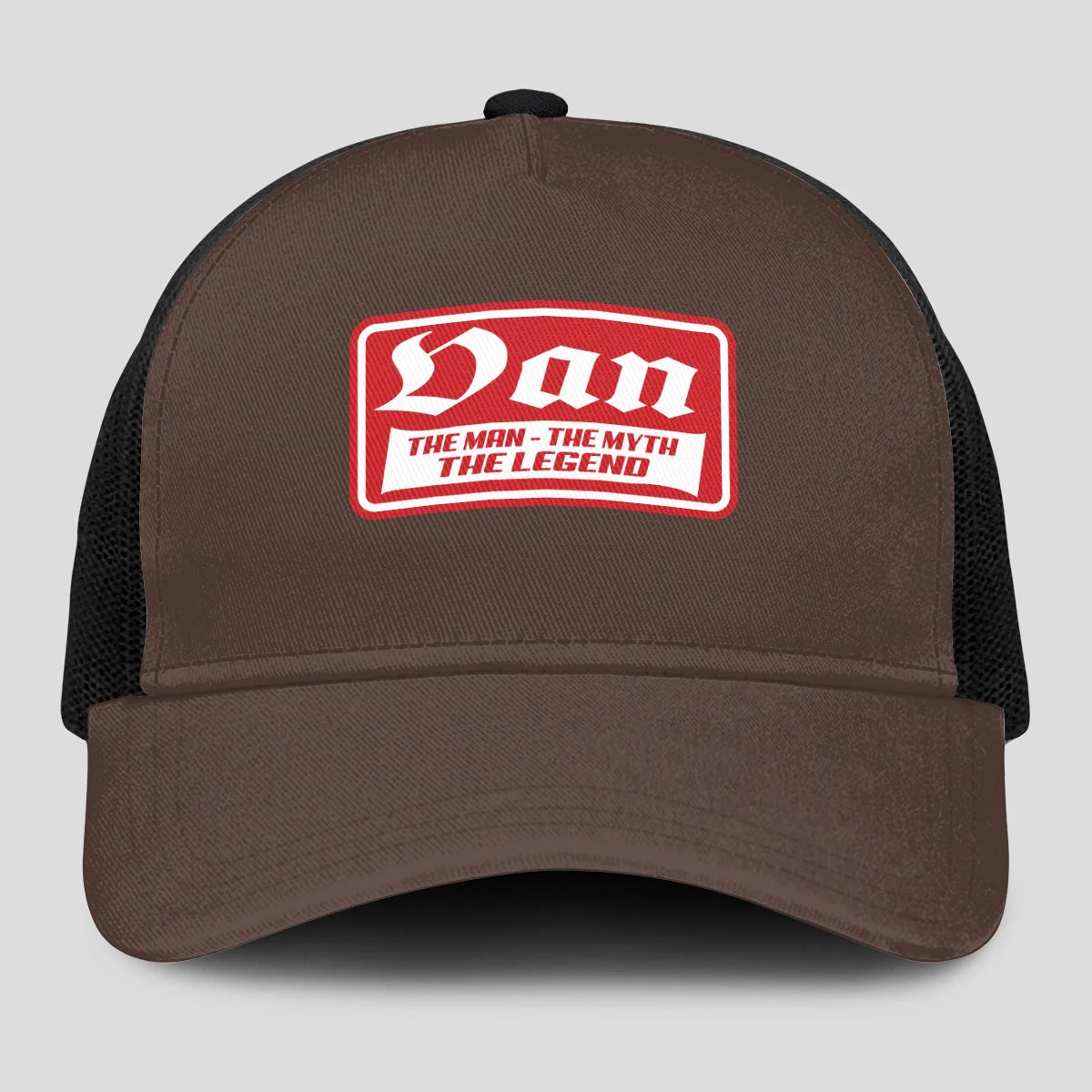 The Man The Myth The Legend Red Logo Brown Mesh Cap VAN 13K1 C203PF