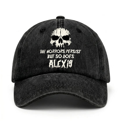 The Horrors Persist But So Does Your Name Cool Skull Washed Cap ALEXIS 13K1 C134PF