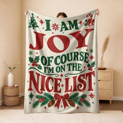 I'm Name Of Course I'm On The Nice List Cream Christmas Fleece Blanket JOY 13K1 BK59