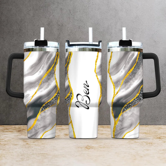 BEN 40oz Personalized Tumbler Cup with Straw | Custom Stainless Steel Mug 13K1-TB1