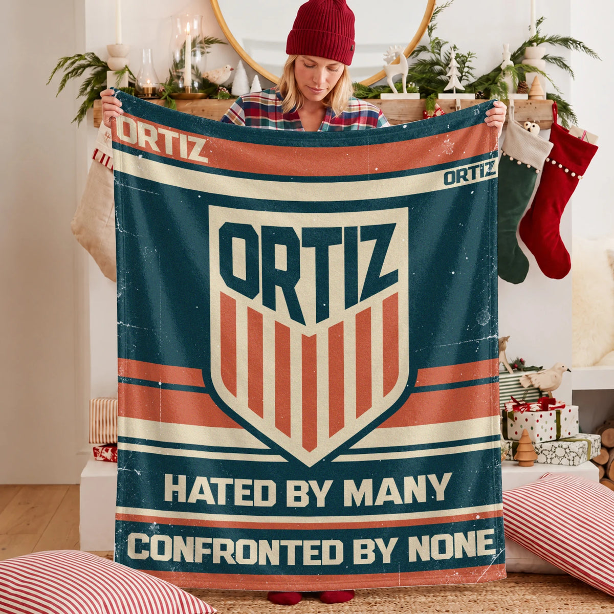 Hated By Many Confronted By None Retro Fleece Blanket ORTIZ 13K1 BK58