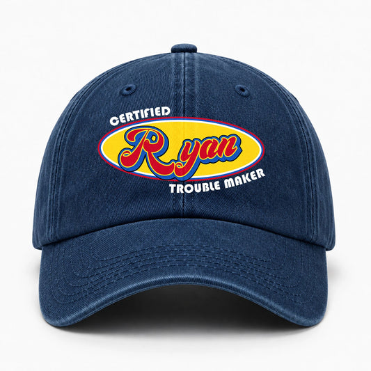 Certified Your Name Trouble Maker Washed Cap RYAN 13K1 C73PF