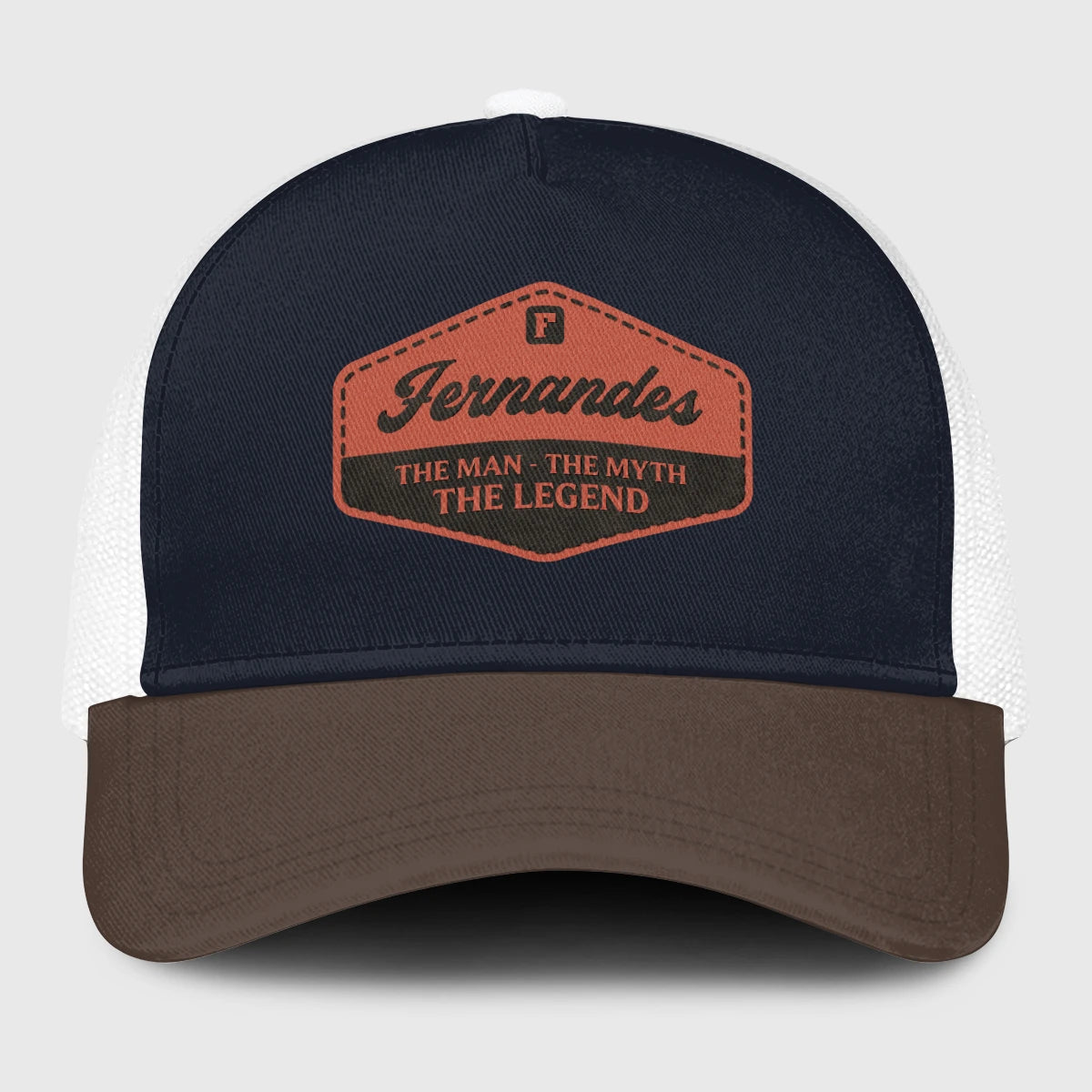 The Man The Myth The Legend Navy And Brown Mesh Cap FERNANDES 13K1 C188PF