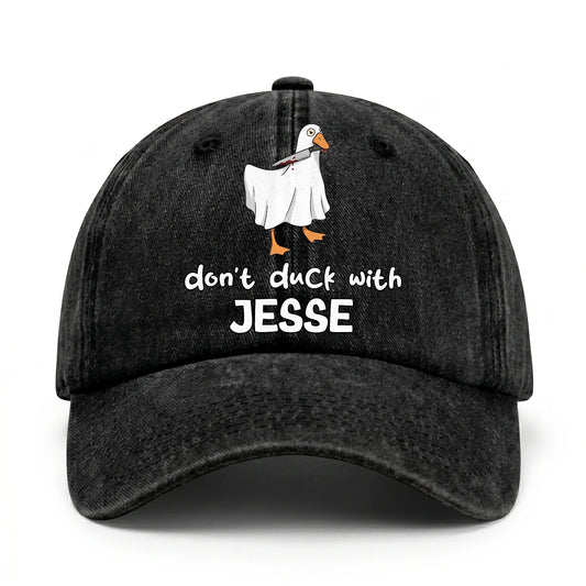 Don't Duck With Your Name Funny Washed Cap JESSE 13K1 C129PF