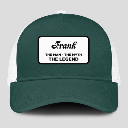 The Man The Myth The Legend Green And White Mesh Cap FRANK 13K1 C198PF