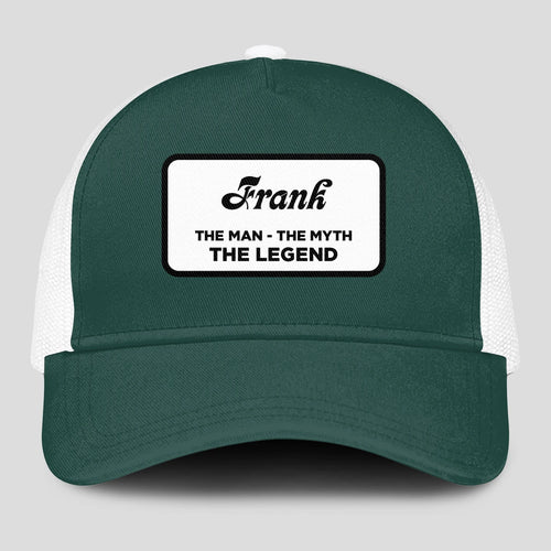 The Man The Myth The Legend Green And White Mesh Cap FRANK 13K1 C198PF