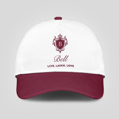 Live Laugh Love Elegant Burgundy And White Cap BELL 13K1 C88PF