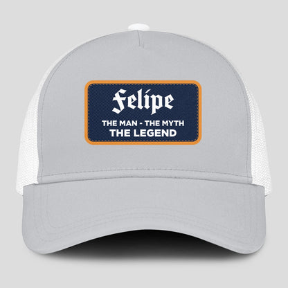 The Man The Myth The Legend Gray Mesh Cap FELIPE 13K1 C204PF