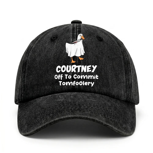 Off To Commit Tomfoolery Funny Goose Washed Cap COURTNEY 13K1 C131PF