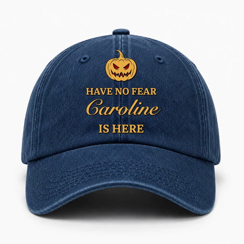 Have No Fear Your Name Is Here Jack O' Lantern Washed Cap CAROLINE 13K1 C165PF
