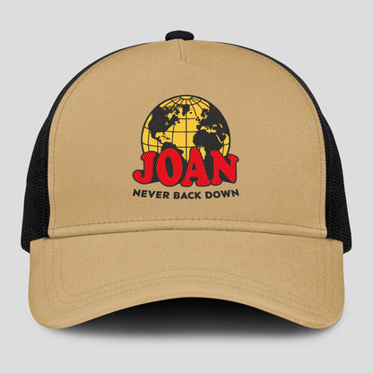 Never Back Down World Logo Khaki Mesh Cap JOAN 13K1 C212PF