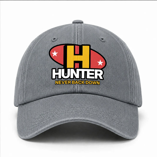 Never Back Down With Your Name And Initial Letter Washed Cap HUNTER 13K1 C82PF