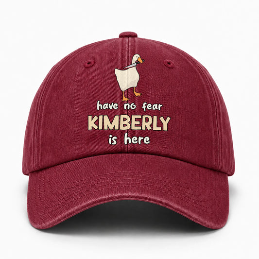 Have No Fear Your Name Is Here Funny Goose Burgundy Washed Cap KIMBERLY 13K1 C127PF