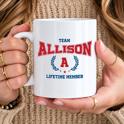 Team Your Name Lifetime Member Sporty Mug ALLISON 13K1 MG09