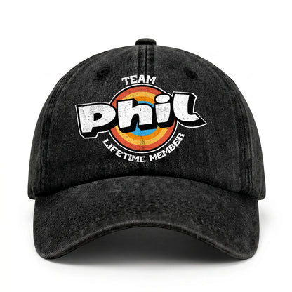 Team Your Name Lifetime Member Logo Cap PHIL 13K1 C66PF