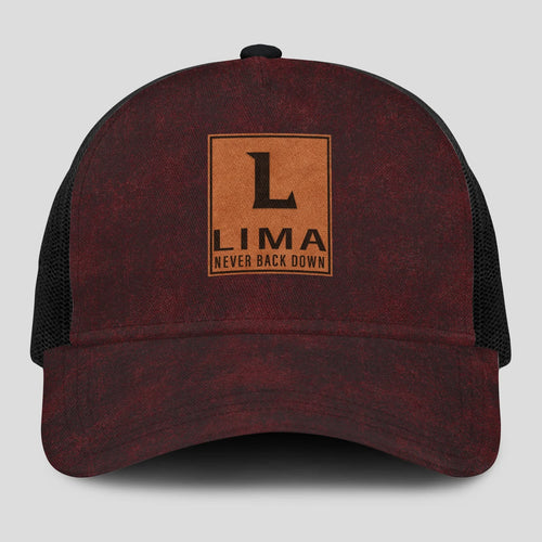 Never Back Down Burgundy And Black Mesh Cap LIMA 13K1 C208PF