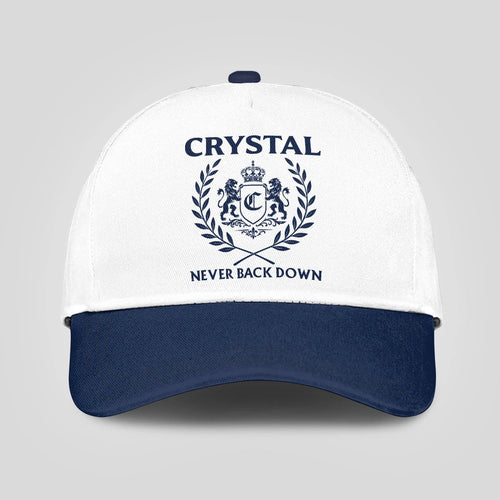 Never Back Down Blue And White Cap CRYSTAL 13K1 C59PF