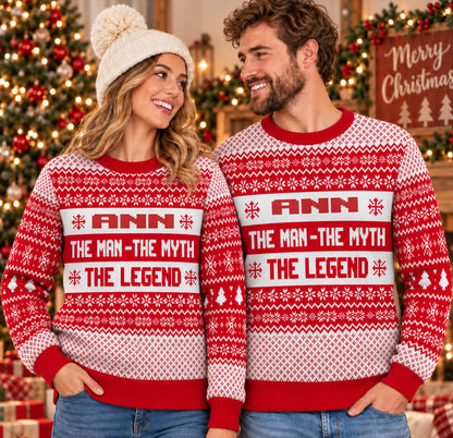 The Man The Myth The Legend Red Christmas Ugly Sweater ANN 13K1 UG04