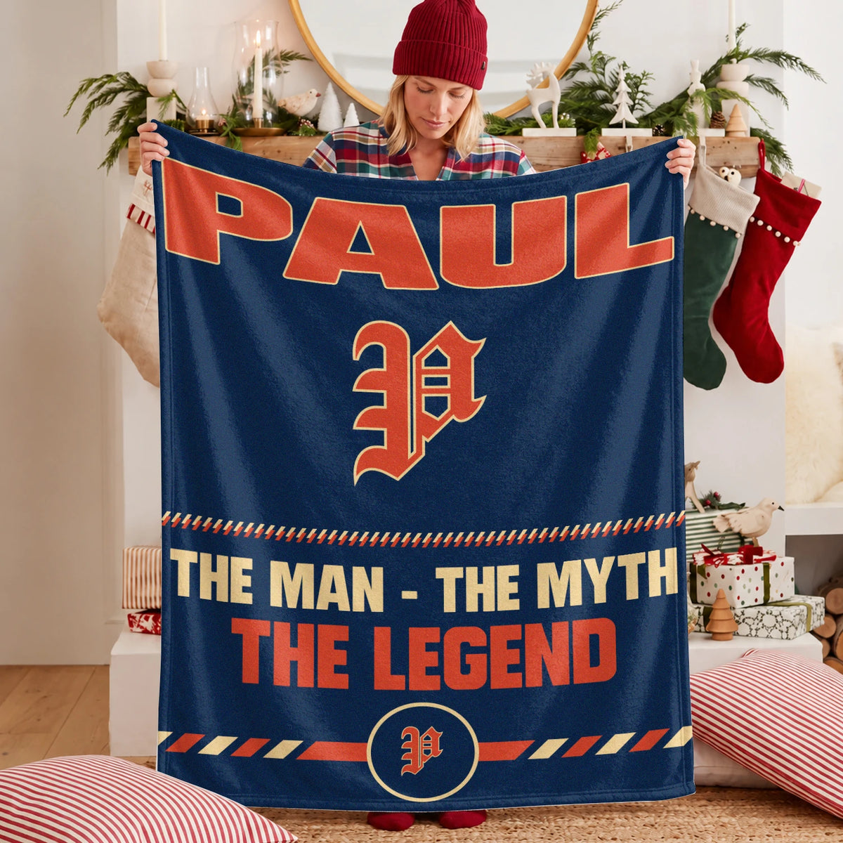 The Man The Myth The Legend Retro Fleece Blanket PAUL 13K1 BK53