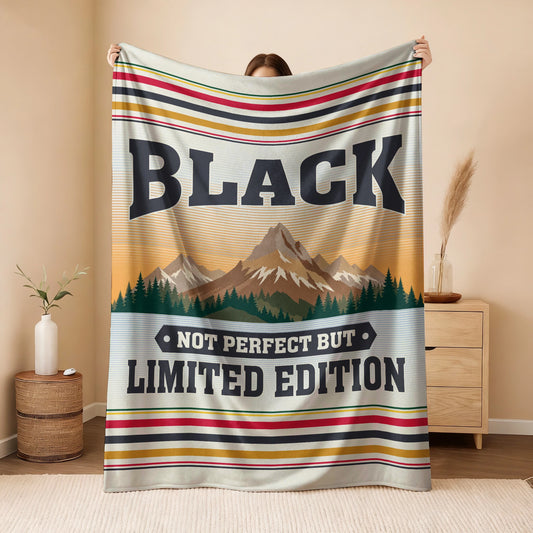 Not Perfect But Limited Edition Vintage Mountain Fleece Blanket BLACK 13K1 BK45