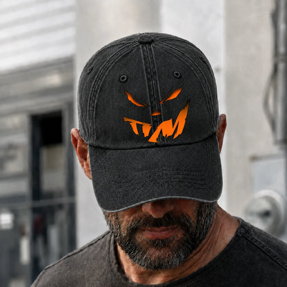 Stay Hungry Pumpkin Chasing Ghosts Funny Washed Cap TIM 13K1 C101PF