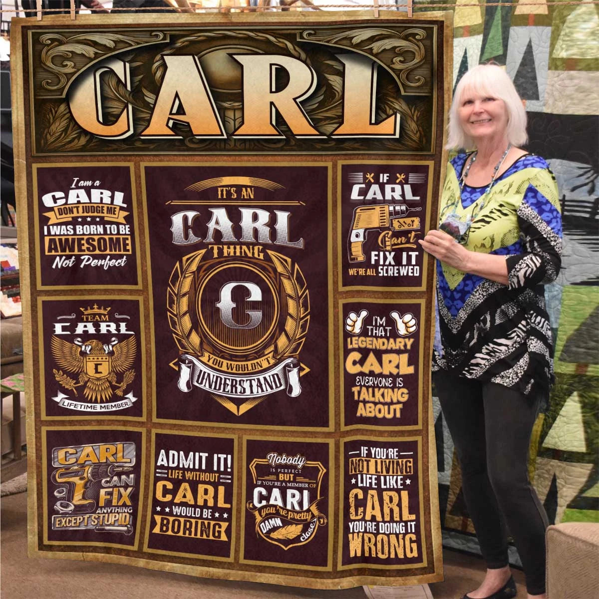 CARL Personalized Blanket | Custom Name Cozy Throw Gift 13K1-BK4