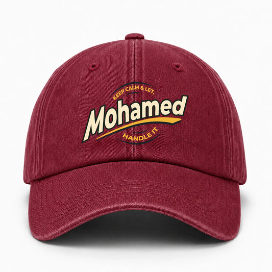 Keep Calm & Let Your Name Handle It Burgundy Washed Cap MOHAMED 13K1 C105PF