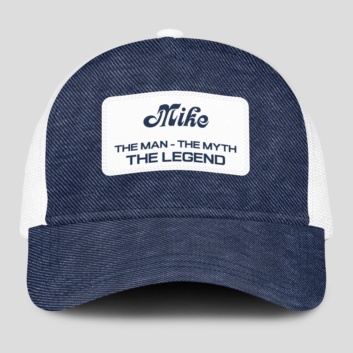The Man The Myth The Legend Blue Denim Mesh Cap MIKE 13K1 C194PF