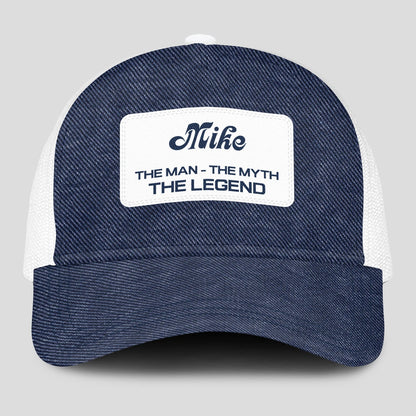 The Man The Myth The Legend Blue Denim Mesh Cap MIKE 13K1 C194PF