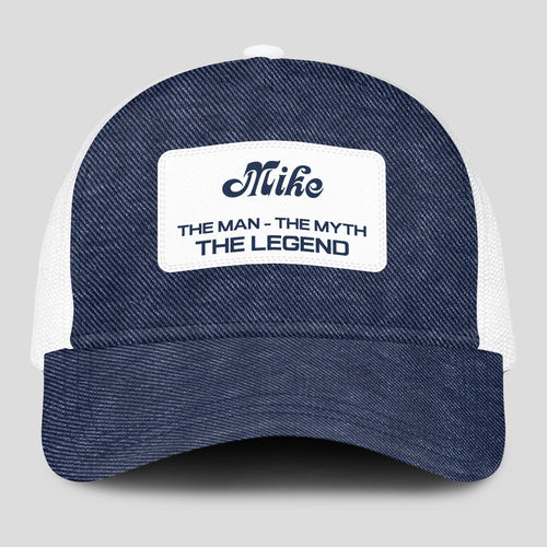 The Man The Myth The Legend Blue Denim Mesh Cap MIKE 13K1 C194PF