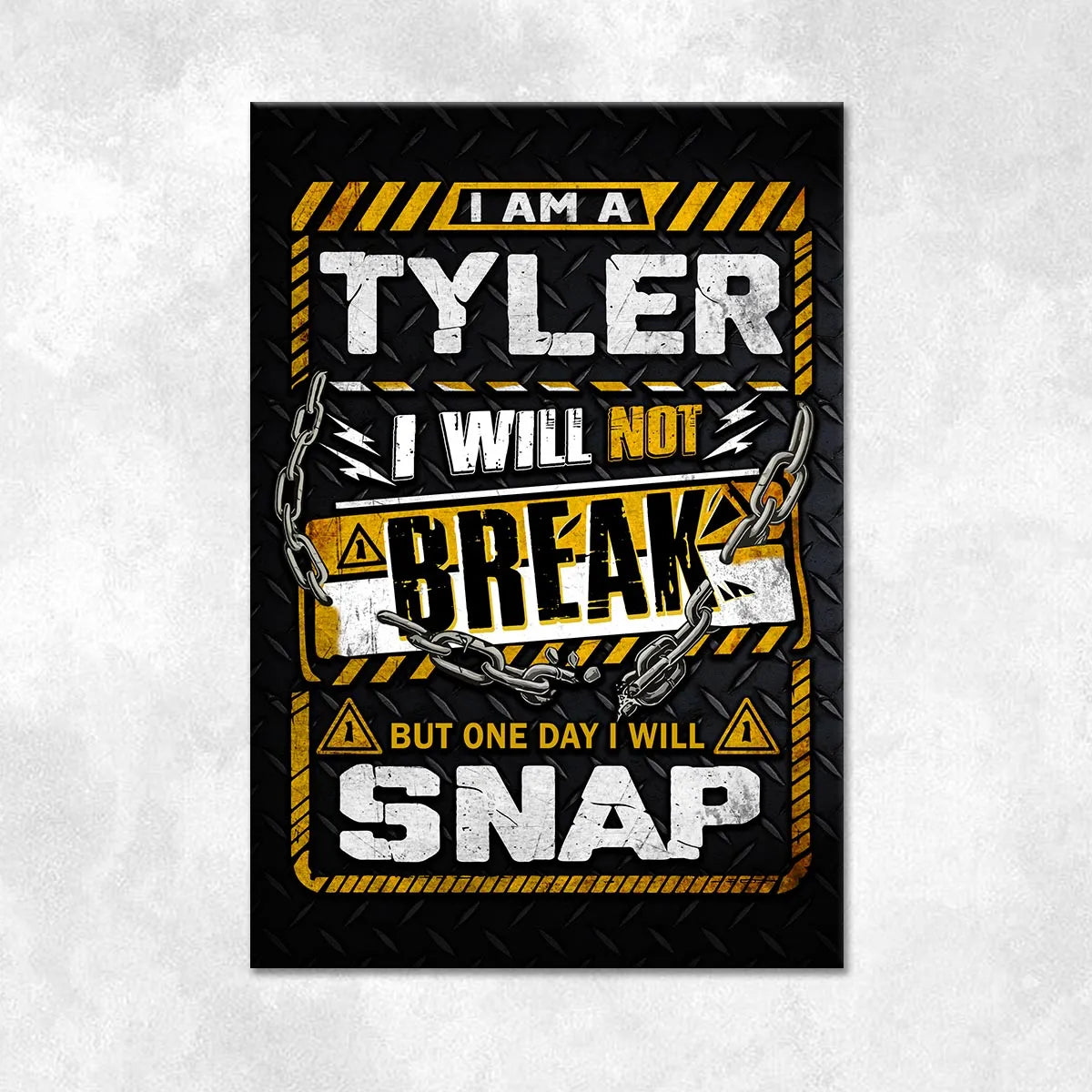 TYLER Motivational Rug – Black & Yellow Quote Carpet for Living Room 13K1-AR1