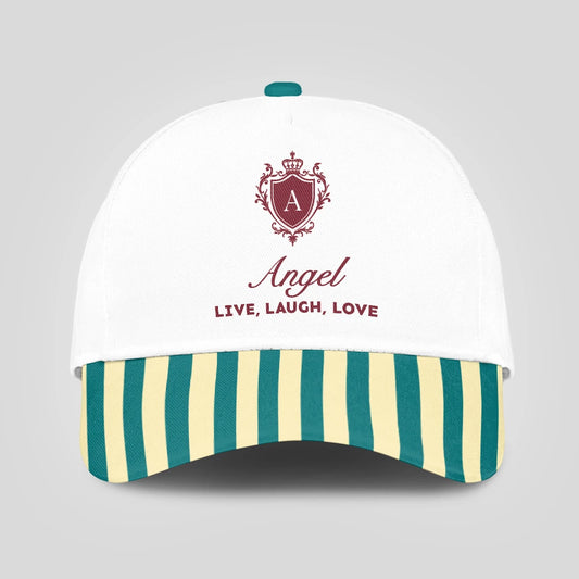 Live Laugh Love Green And Yellow Royal Cap ANGEL 13K1 C122PF