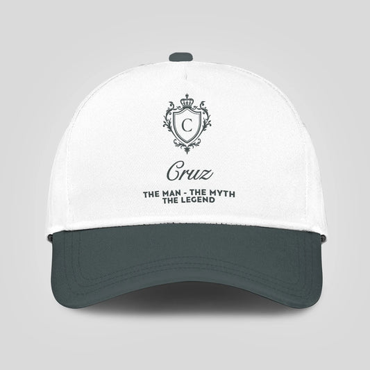 The Man The Myth The Legend Elegant Gray And White Cap CRUZ 13K1 C170PF