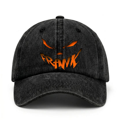 Stay Hungry Pumpkin Chasing Ghosts Funny Washed Cap FRANK 13K1 C101PF