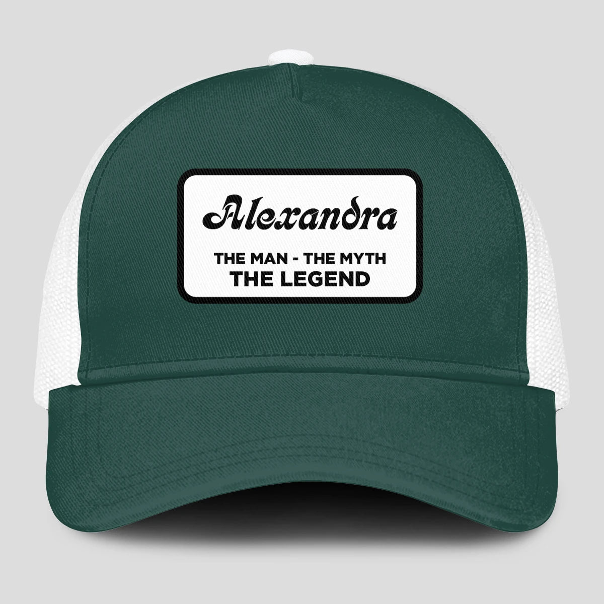 The Man The Myth The Legend Green And White Mesh Cap ALEXANDRA 13K1 C198PF