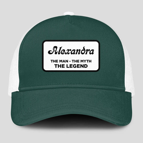 The Man The Myth The Legend Green And White Mesh Cap ALEXANDRA 13K1 C198PF