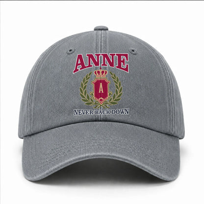Your Name Never Back Down Royal Washed Cap ANNE 13K1 C77PF